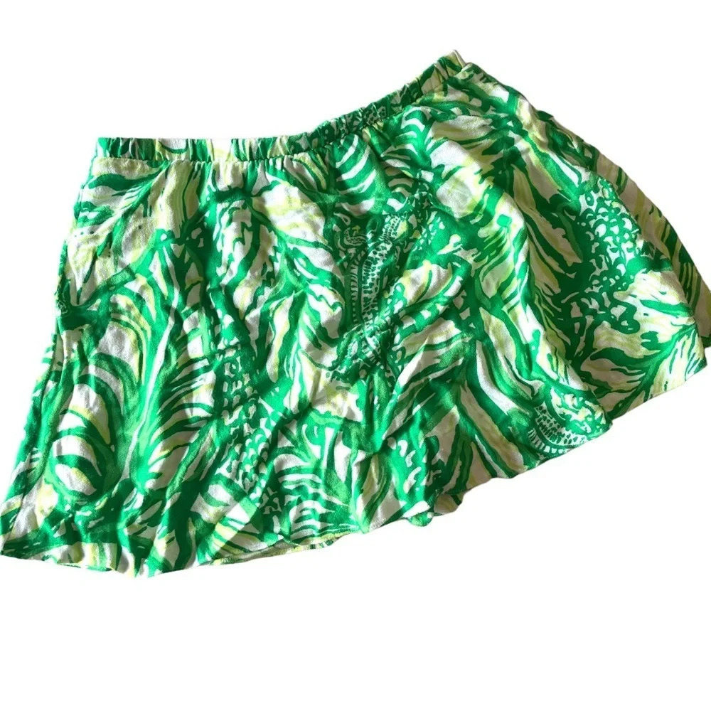 Lilly Pulitzer Ramona Skort Size 2 Mini Skirt Toucan Green Coca Loca Tropical - Picture 4 of 8